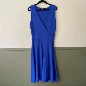 Ellen Tracy Blue Sleeveless Fit & Flare Pleated Dress Size XS